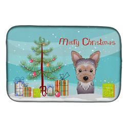 Christmas Tree & Yorkie Puppy Dish Drying Mat