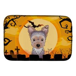 Halloween Yorkie Puppy Dish Drying Mat