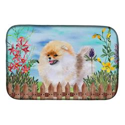 Picture of Carolines Treasures CK1244DDM Pomeranian Spring Dish Drying Mat