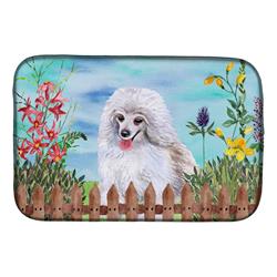 CK1245DDM Medium White Poodle Spring Dish Drying Mat