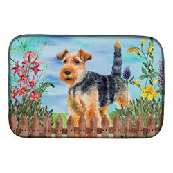 Welsh Terrier Spring Dish Drying Mat
