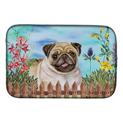 Picture of Carolines Treasures CK1280DDM Fawn Pug Spring Dish Drying Mat