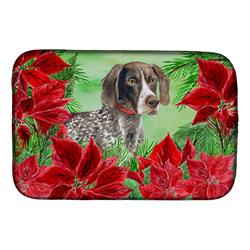 CK1290DDM German Shorthaired Pointer Poinsettas Dish Drying Mat