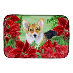 Pembroke Corgi Poinsettas Dish Drying Mat