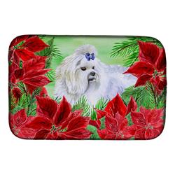 Maltese Poinsettas Dish Drying Mat