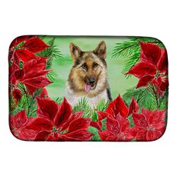 Picture of Carolines Treasures CK1302DDM German Shepherd Poinsettas Dish Drying Mat
