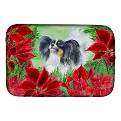 Papillon Poinsettas Dish Drying Mat