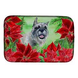 Schnauzer Poinsettas Dish Drying Mat