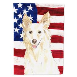 CK1708GF Patriotic USA White Collie Garden Size Flag