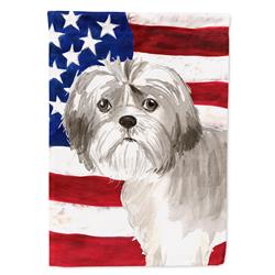 CK1714GF Patriotic USA Shih Tzu Puppy Garden Size Flag