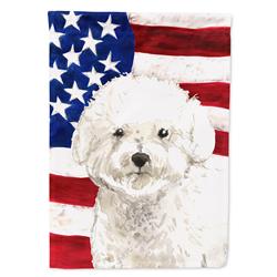 CK1740GF Patriotic USA Bichon Frise Garden Size Flag