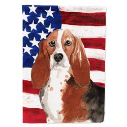 CK1742GF Patriotic USA Basset Hound Garden Size Flag