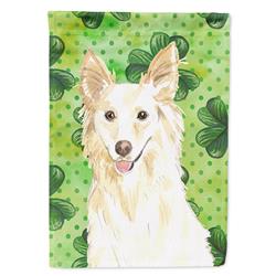 Shamrocks White Collie Garden Size Flag