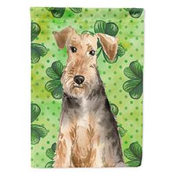 Shamrocks Welsh Terrier Garden Size Flag