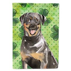 Shamrocks Rottweiler Garden Size Flag