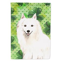 Shamrocks Japanese Spitz Garden Size Flag