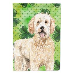 Shamrocks Goldendoodle Garden Size Flag