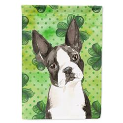 Shamrocks Boston Terrier Garden Size Flag