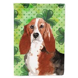 Shamrocks Basset Hound Garden Size Flag