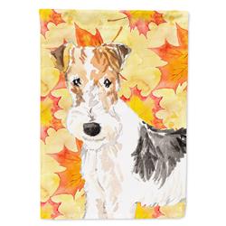Fall Leaves Fox Terrier Garden Size Flag