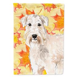 Fall Leaves Wheaten Terrier Garden Size Flag