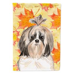 Fall Leaves Shih Tzu Garden Size Flag