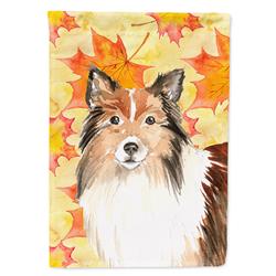Fall Leaves Sheltie Garden Size Flag