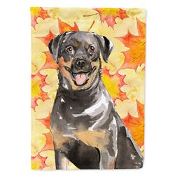 Fall Leaves Rottweiler Garden Size Flag