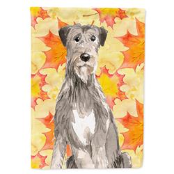 Fall Leaves Irish Wolfhound Garden Size Flag