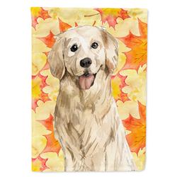 Fall Leaves Golden Retriever Garden Size Flag