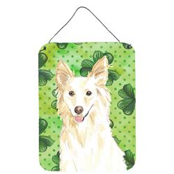 Shamrocks White Collie Wall or Door Hanging Prints
