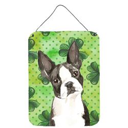 Shamrocks Boston Terrier Wall or Door Hanging Prints