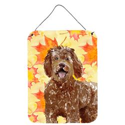 Fall Leaves Labradoodle Wall or Door Hanging Prints