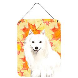 Fall Leaves Japanese Spitz Wall or Door Hanging Prints