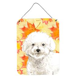 Fall Leaves Bichon Frise Wall or Door Hanging Prints