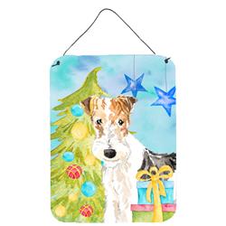 Christmas Tree Fox Terrier Wall or Door Hanging Prints