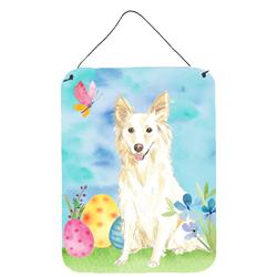 Easter Eggs White Collie Wall or Door Hanging Prints