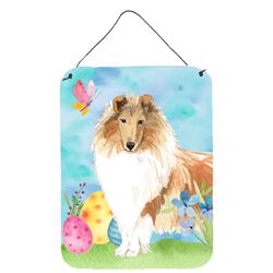 Easter Eggs Rough Collie Wall or Door Hanging Prints