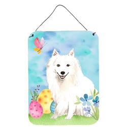 CK1912DS1216 Easter Eggs Japanese Spitz Wall or Door Hanging Prints