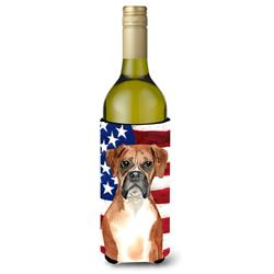 Patriotic USA Boxer Wine Bottle Beverge Insulator Hugger