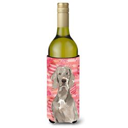 Picture of Carolines Treasures CK1748LITERK Love a Weimaraner Wine Bottle Beverge Insulator Hugger