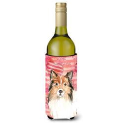 Picture of Carolines Treasures CK1753LITERK Love a Sheltie Wine Bottle Beverge Insulator Hugger