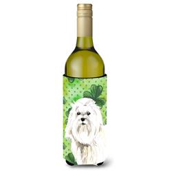 Shamrocks Maltese Wine Bottle Beverge Insulator Hugger