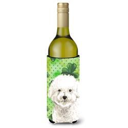 Shamrocks Bichon Frise Wine Bottle Beverge Insulator Hugger