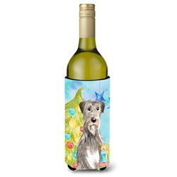 Christmas Tree Irish Wolfhound Wine Bottle Beverge Insulator Hugger