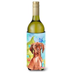 Picture of Carolines Treasures CK1877LITERK Christmas Tree Vizsla Wine Bottle Beverge Insulator Hugger