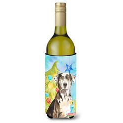 Picture of Carolines Treasures CK1882LITERK Christmas Tree Catahoula Leopard Dog Wine Bottle Beverge Insulator Hugger