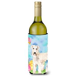 Easter Eggs Wheaten Terrier Wine Bottle Beverge Insulator Hugger