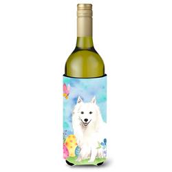 Picture of Carolines Treasures CK1912LITERK Easter Eggs Japanese Spitz Wine Bottle Beverge Insulator Hugger