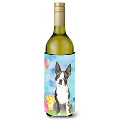 Easter Eggs Boston Terrier Wine Bottle Beverge Insulator Hugger
